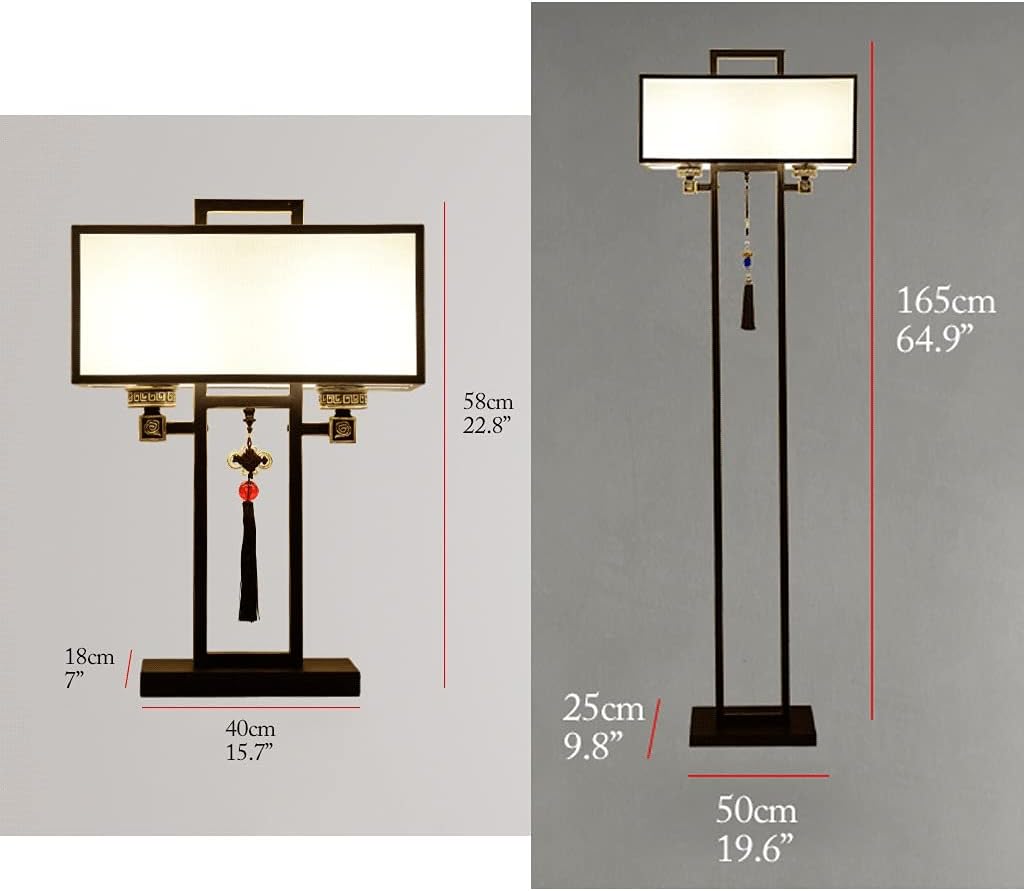 Standing lamp 3 Pack Lamp Set Includes 1 Floor Lamp and 2 Table Lamps Iron Table and Floor Lamp Set with Fabric Lampshade Vintage Standing Light Tall Standing Pole Light