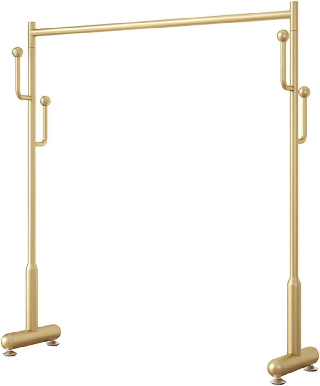 Freestanding Clothing Garment Rack for Hanging Clothes, Metal Clothes Organizer for Bedroom, Laundry Room, Single Rail with Side Hooks (Color : Gold, Size : 60x40x130cm)