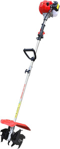 42.7CC Cordless Mini Tiller Cultivator,2-Stroke Gas Powered Handheld Tiller Cultivator Garden Rotary Cultivator Rototiller for Soil Mixing Reseeding Grass
