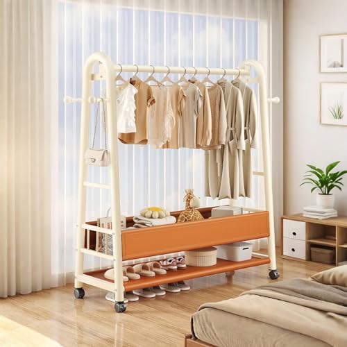Heavy Duty Freestanding Clothes Rack with Shelves, Hooks & Storage Baskets - Portable Garment Organizer for Efficient Clothing Storage & Home Organization