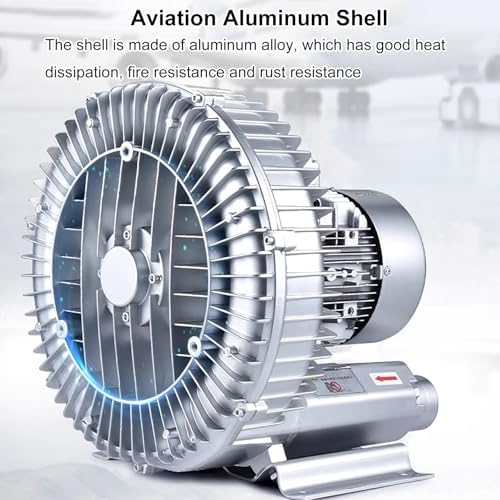 High Pressure Regenerative Blower, Vortex Air Pump for Industrial Use, Dual Purpose Blowing & Inhaling, Ideal for Sewage Aeration & Aquarium Fish Pond (245 * 220 * 250mm)