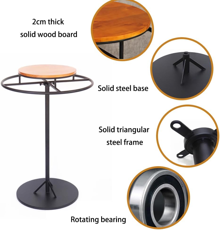 Rotatable Round Clothing Rack, Metal Freestanding Garment Rack with Shelves, Portable Clothing Display Rack, Heavy Duty Clothes Racks for Hanging Clothes