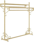 Clothing Rack Clothing Store Golden Island Display Shelf, Floor Standing Combination, Double Row Hanging Rack Bedroom(Large)