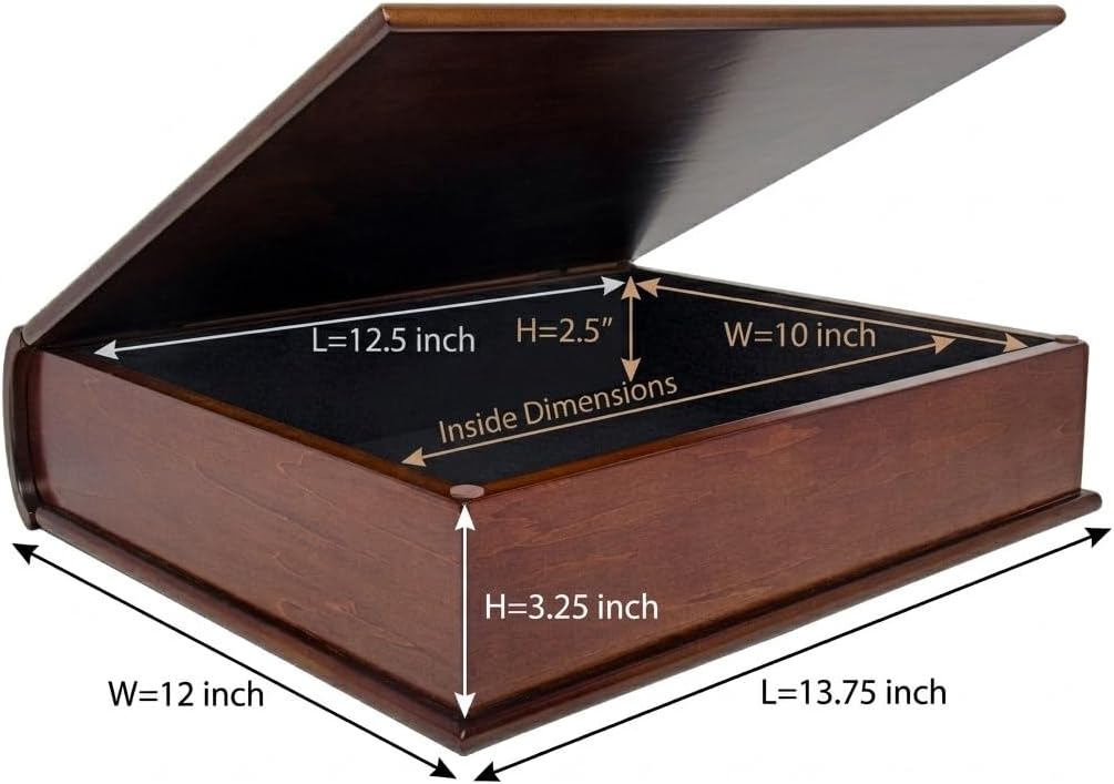 Arolly Large Premium Wood Memory Keepsakes Box - Treasure Decorative Storage Chest Organizer with Aesthetic Finish for Photos Jewelry Trinkets Collectible Mementos