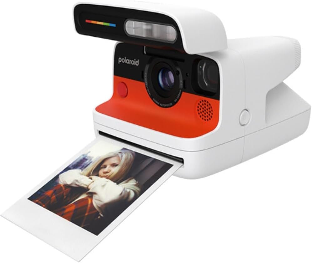 Polaroid Flip Instant Camera Color Starter Set | White, 8 Exposures Bundle with Photo Album & Colored Frames + Cleaning Cloth (3 Items)
