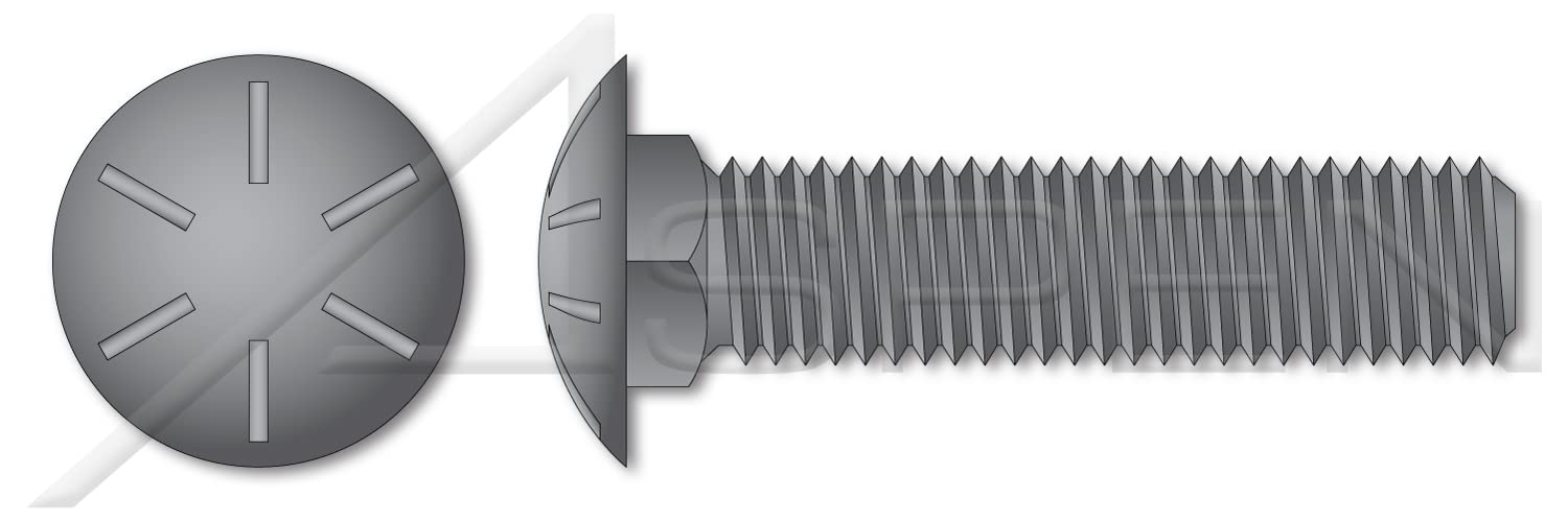 (775 pcs) 1/4'-20 X 2-1/2', Carriage Bolts, Round Head, Square Neck, Full Thread, Grade 8 Steel