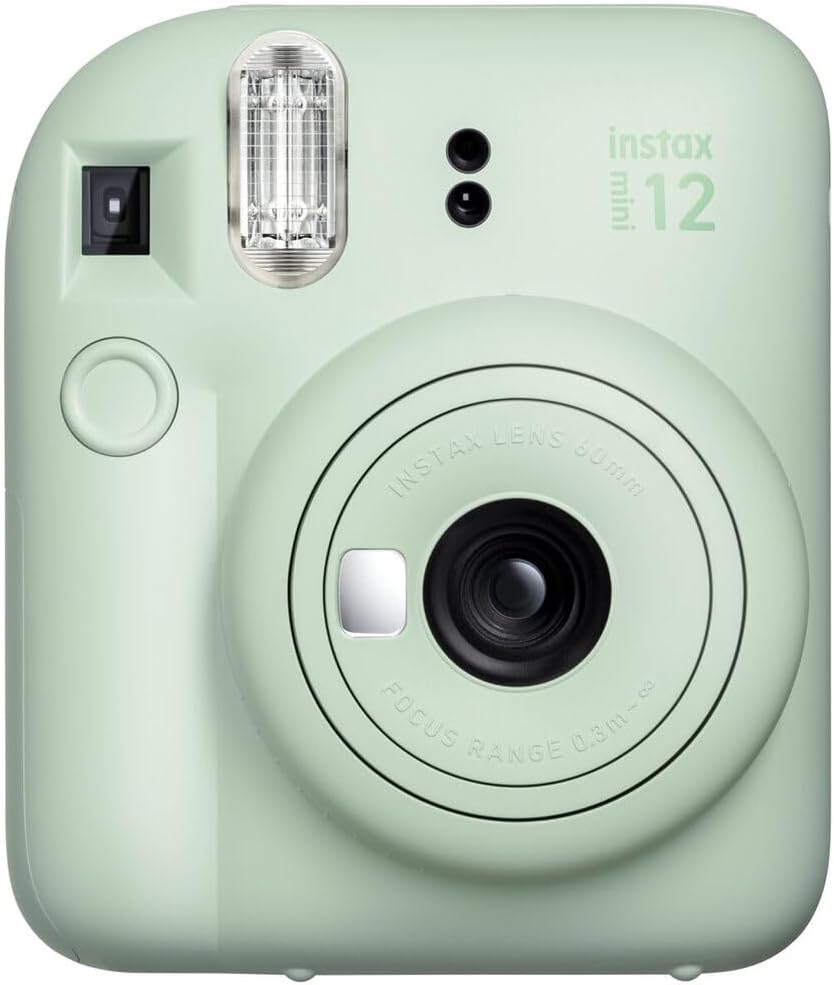 Fujifilm Instax Mini 12 Instant Camera Accessory Kit (Mint Green) with Instax Mini Film - Foil Pack (2 Pack), Instax Mini Accessory Kit, Rope Wrist Strap & Case