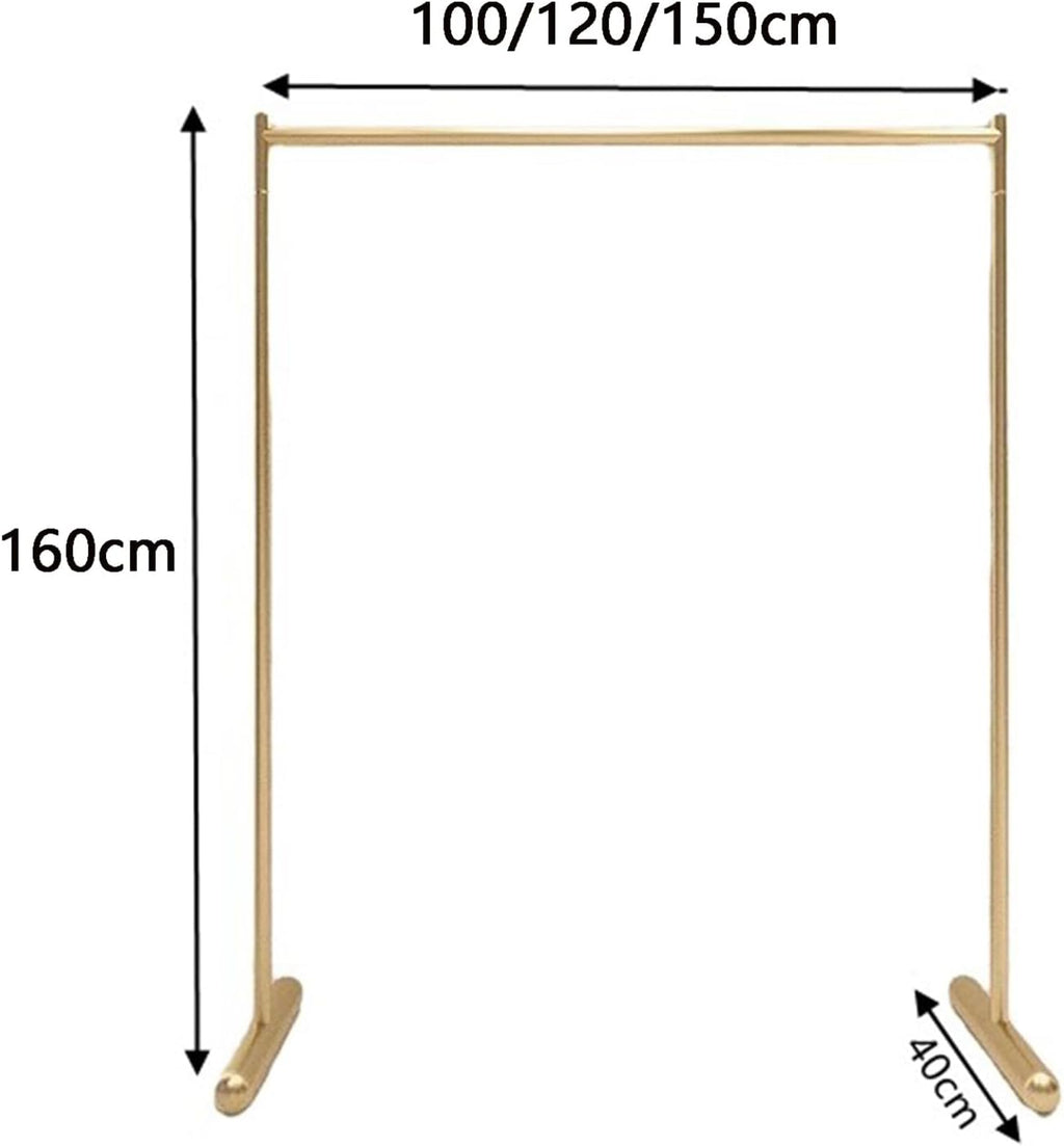 Garment Rack Heavy Duty Clothing Racks For Hanging Clothes, Gold Metal Clothes Rail For Bedroom And Office, Single Rod Coat Rack And Clothes Organizer, Commercial Clothes Display R(Size:100X40X160CM)