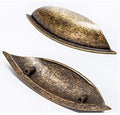 64mm Antique Brass Drawer Cabinet Pull Knob 2.5' Bronze Dresser Cupboard Door Pull Retro Furniture Shell Cup Handle Pull