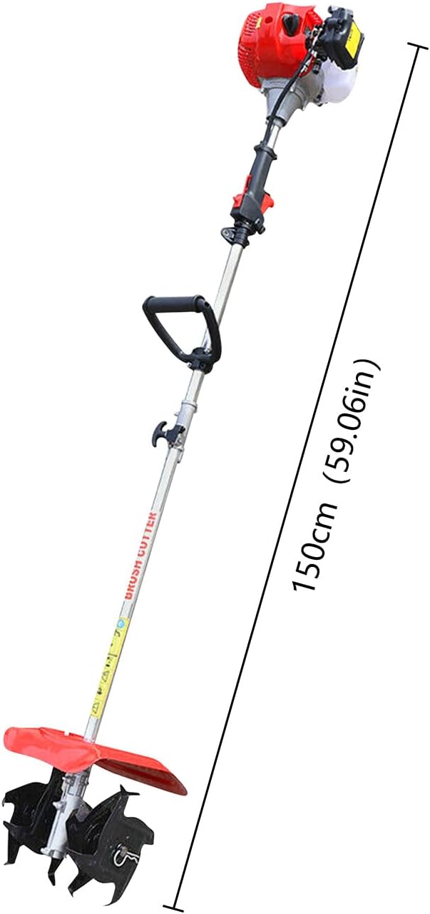 Gas Powered Cultivator Tiller, 2 Stroke 1.7HP 43CC Small Garden Tiller Gas Cultivator, 6500RPM Air-Cooled Front Tine Gasoline Rototiller with 9.84in Tilling Width & 3.54in Tilling Depth