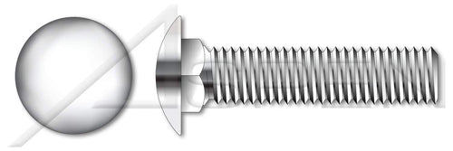 (100 pcs) M8-1.25 X 120mm, DIN 603 / ISO 8677, Metric, Carriage Bolts, Round Head, Square Neck, Full Thread, A2 Stainless Steel