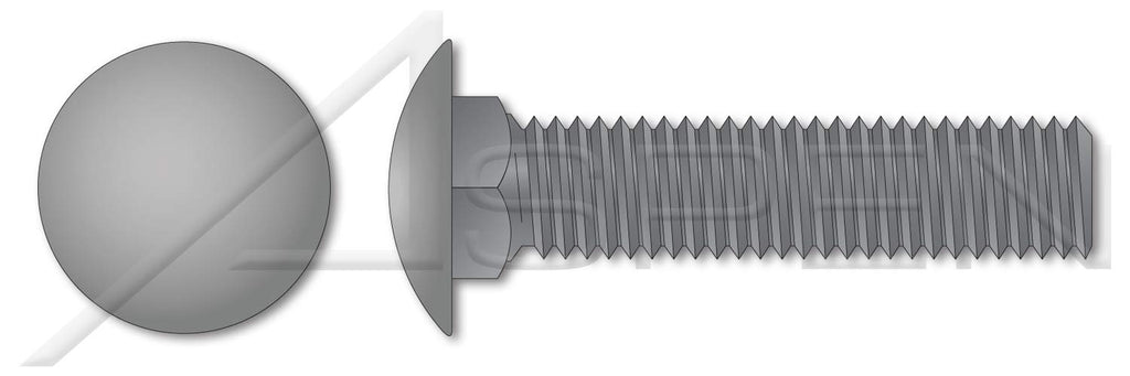 (2000 pcs) 5/16'-18 X 5/8', Carriage Bolts, Round Head, Square Neck, Full Thread, A307 Steel, Plain