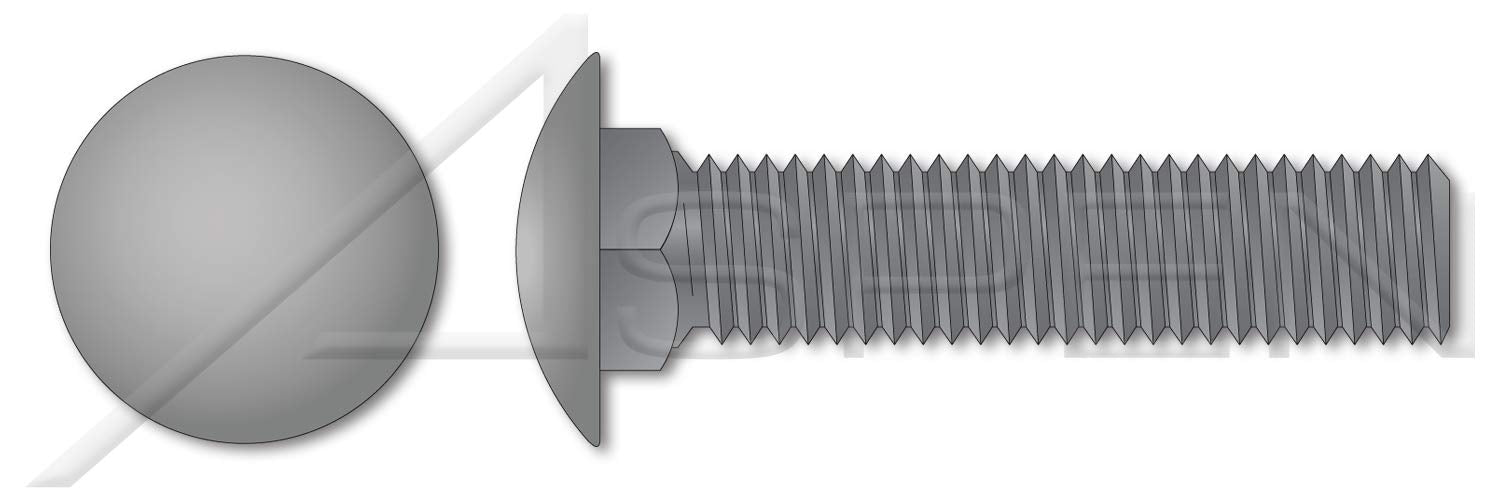 (2000 pcs) 5/16'-18 X 5/8', Carriage Bolts, Round Head, Square Neck, Full Thread, A307 Steel, Plain