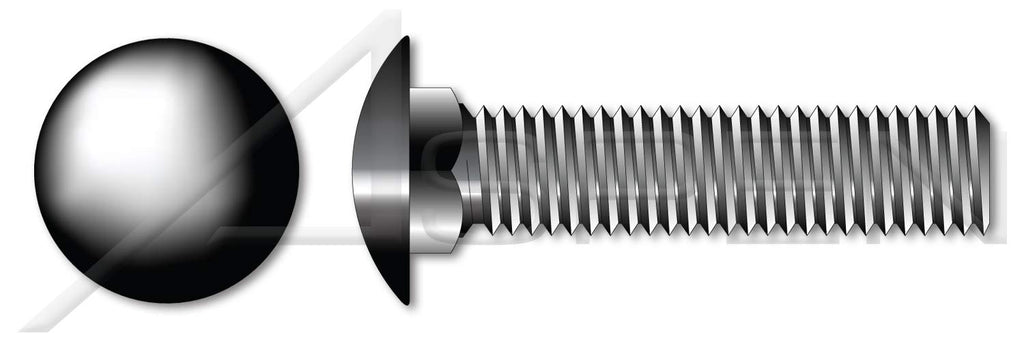 (9000 pcs) #8-32 X 5/8', Carriage Bolts, Round Head, Square Neck, Full Thread, A307 Steel, Black Oxide