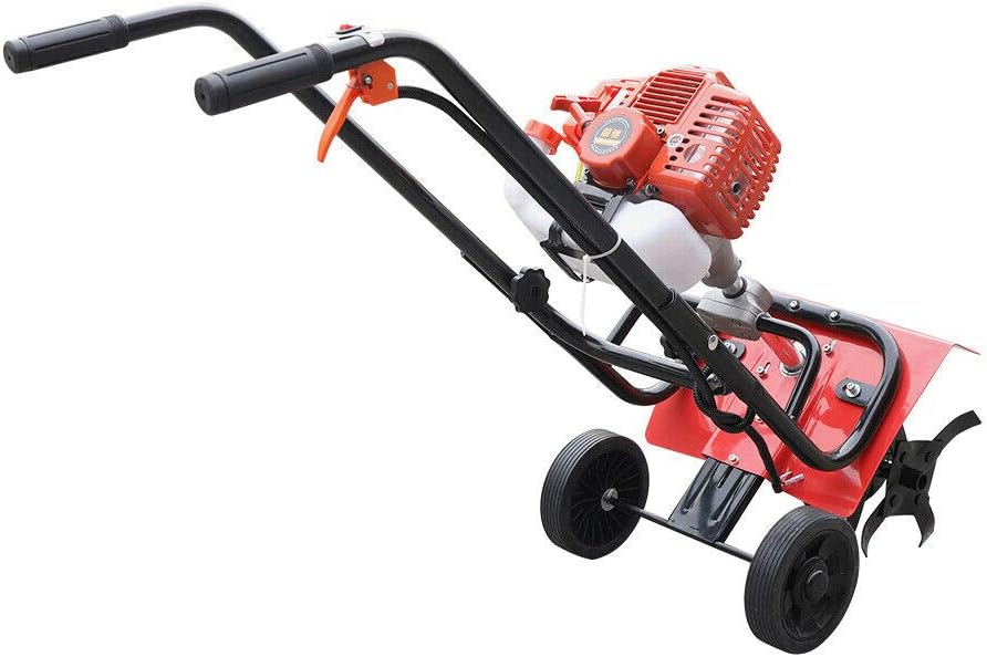 Tiller Cultivator 52CC 2Stroke Gas Powered Plant Garden Farm Tilling Tool Hand-Pull (Style 3)