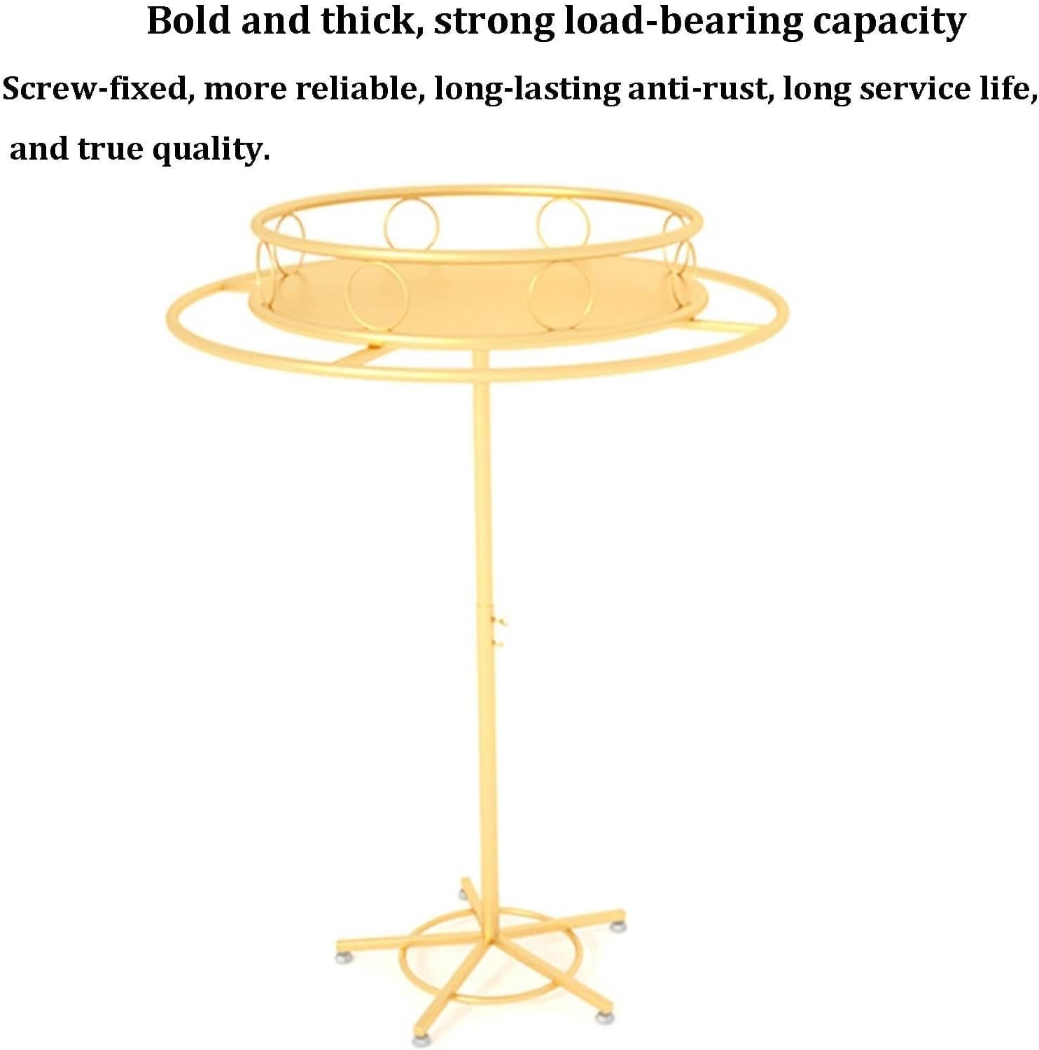 Coat Hanger - Floor-Standing Rotating Clothing Rack, Commercial Grade Clothes Display Rack, Contemporary Boutique Round Hanging Metal Garment Racks, For Hanging Clothes Retail(Gold,23.6inch)