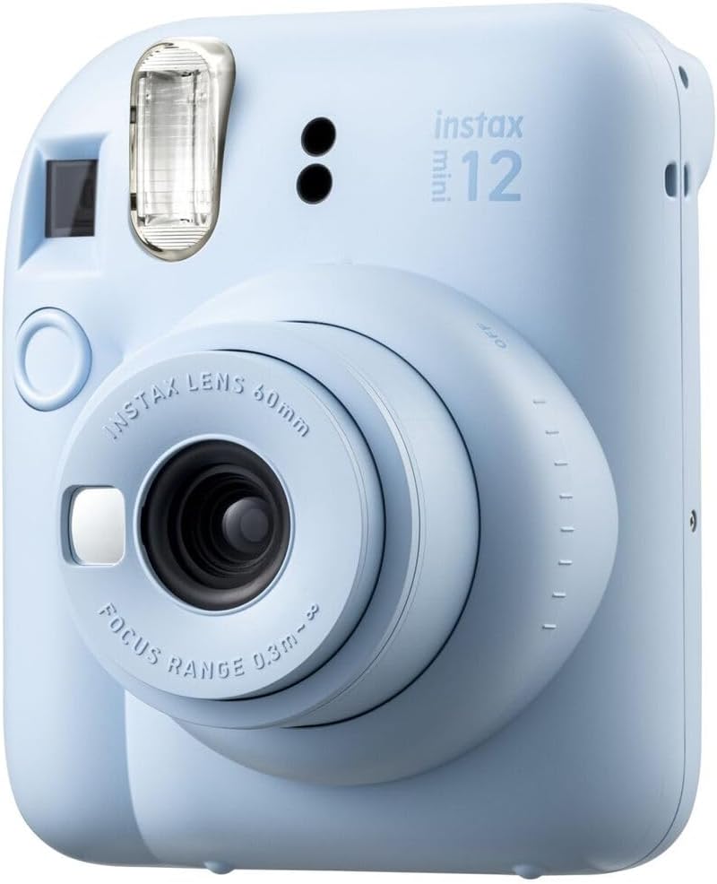 Fujifilm INSTAX MINI 12 Instant Film Camera Bundle, Includes: INSTAX Mini Film (20 Exposures), INSTAX Mini 12 Case and More (5 Items) (Pastel Blue)