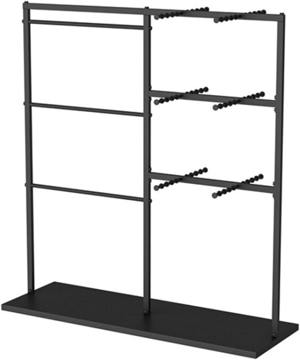 THEGA Wall Mounted Clothes Rack - Coat Rack Stand, Adjustable Clothing Organizer Holder, Freestanding Clothing Store Boutiques Retail Lingerie Garment Rack, Commercial Shelves(Black,150x40x130CM)