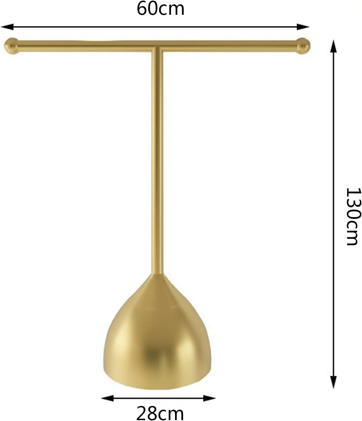 Garment Racks for Hanging Clothes - Gold Boutique Display Rack for Wedding Dresses, Floor Standing Metal Hangers for Commercial Use A-60 * 130cm