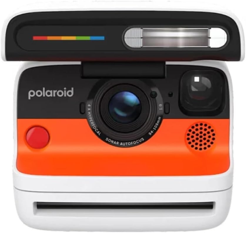Polaroid Flip Instant Camera Color Starter Set | White, 8 Exposures Bundle with Photo Album & Colored Frames + Cleaning Cloth (3 Items)