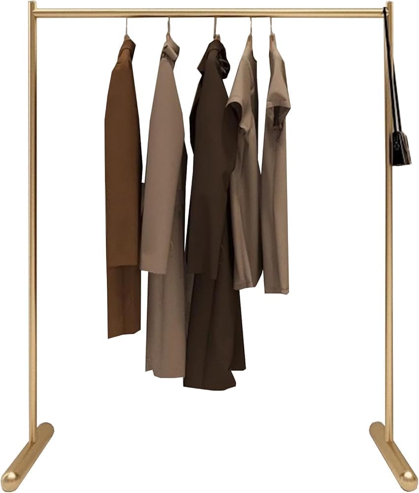 Rack Heavy Duty Clothing Racks for Hanging Clothes, Gold Metal Clothes Rail for Bedroom and Office, Single Rod Coat Rack and Clothes Organizer, Commercial Clothes Display,100X40X160(Size:120X40X160CM)