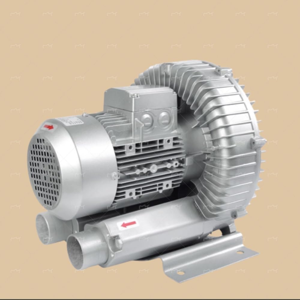 Regenerative Blower for Aquaculture, 0.47HP 0.5HP 0.74HP 1.01HP 1.49HP Industrial High-Pressure Vortex Ring Blower Single-Phase Vortex Gas Pump, for Suction, Wastewater Aeration, 110V(750W/1.01HP)