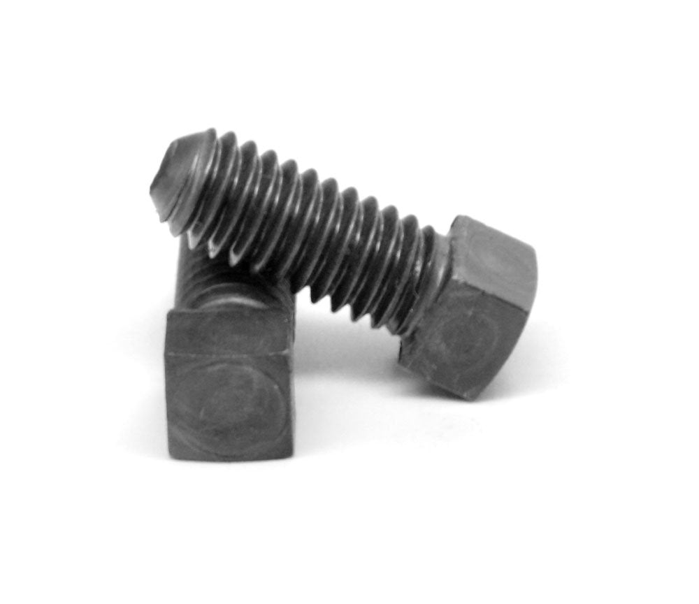 1/4'-20 x 5 (FT) Coarse Thread Square Head Set Screw Cup Point Low Carbon Steel Case Hardened Plain Finish Pk 150