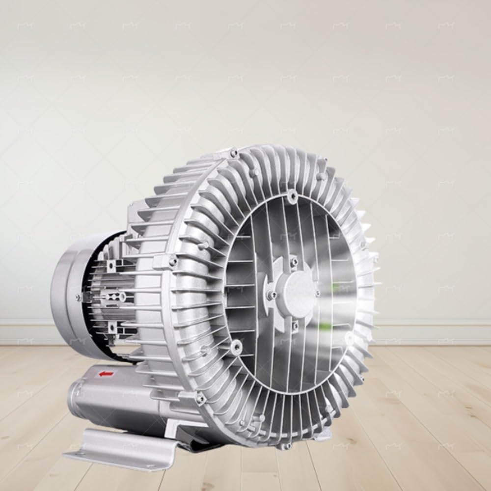 0.16HP-1.49HP 110V Regenerative Blower, High Pressure Industrial Pump Blower, Vortex Blower for Sewage Aeration Aquarium Fish Pond, Silver(550W/0.74HP)