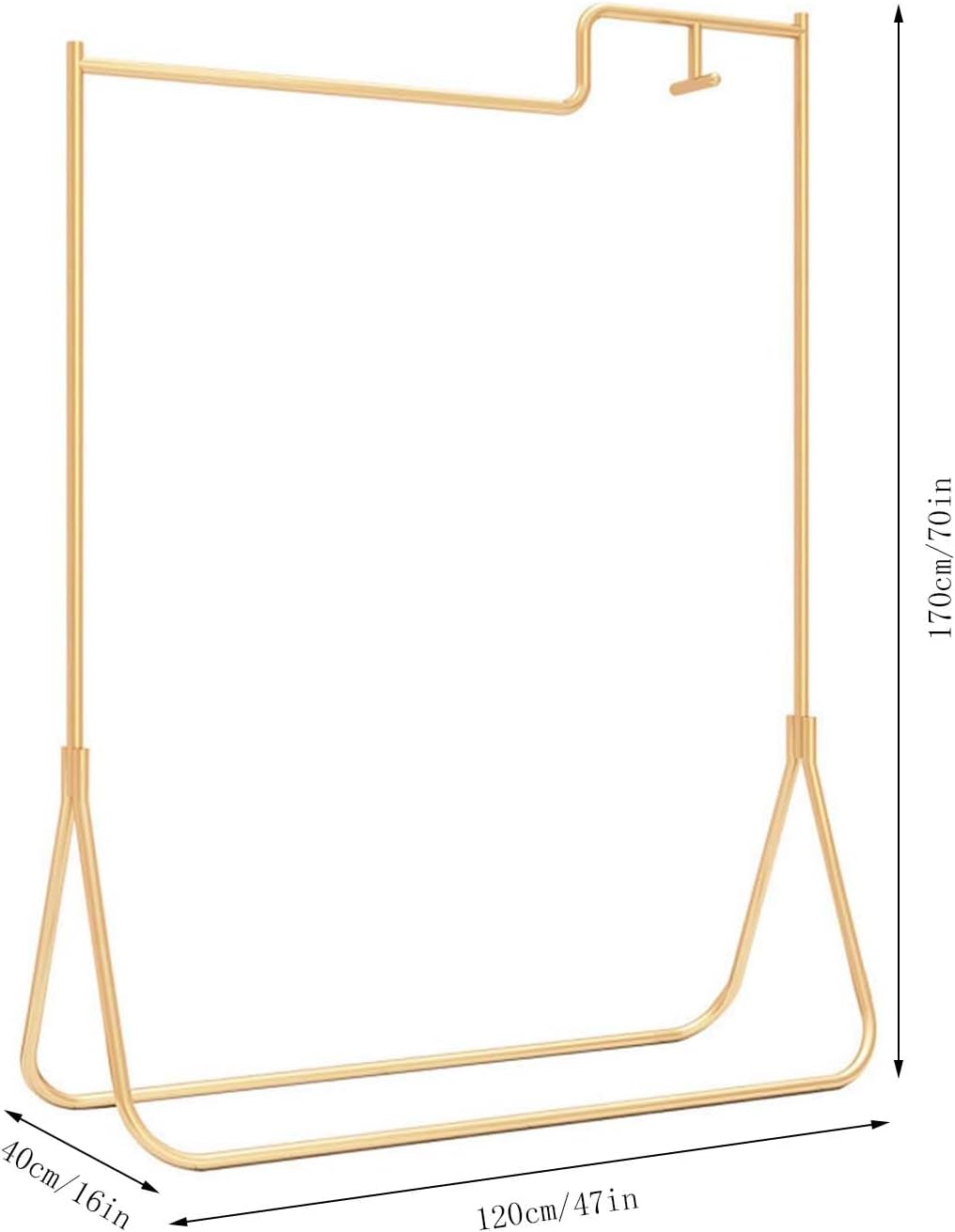 Garment Rack Standing Closet Rack Gold Free Standing Closet Rack Retail Clothing Display Stand Industrial Pipe Garment Rack for for Hanging Clothes Cloths Rack for Bedroo (Gold 120cm)