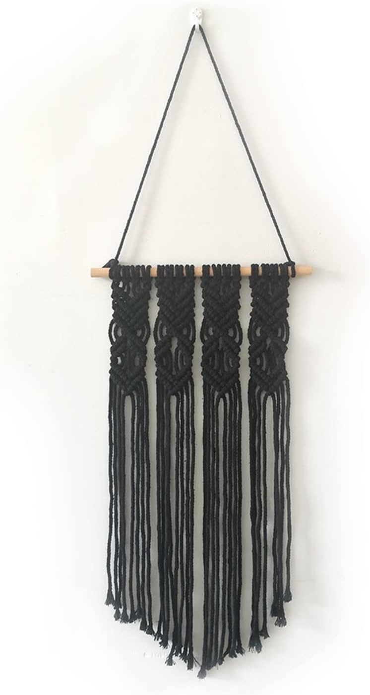 Tapestry Hand Woven Tapestry Macrame Wall Hanging Cotton Tapestry Home Decoration Gift for Women (Grey 1 35x65cm)