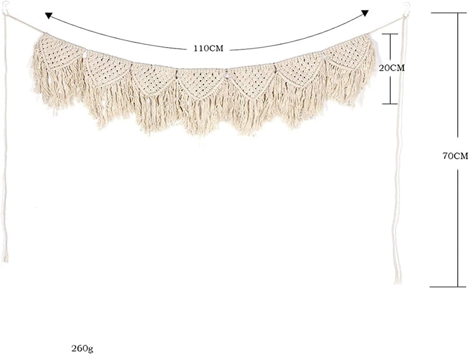 Modern Wall Decor Woven,Wall Hanging Art Tapestry, Macrame Wall Hanging Decor, Handmade Woven Wall Hanging Tapestry Bohemian Wall Decor for Home (Beige)