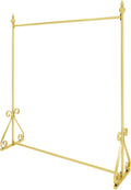 Garment Rack Clothing Rack for Hanging Clothes Gold Metal Clothes Rail for Bedroom Freestanding Single Rod Coat Rack Clothing Store Display Rack(150X40X165CM)