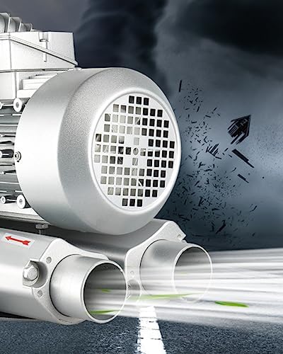 Regenerative Blower 0.16HP - 1.49HP, 110V 50Hz Vortex Blower, Single Phase for Air Blowing or Suction, Ideal for Sewage Aeration and Aquariums, 350W/0.47HP