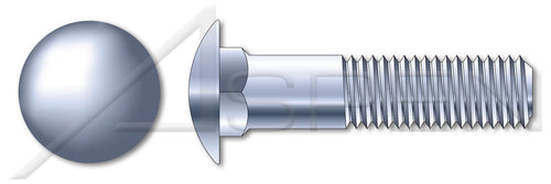 (100 pcs) M8-1.25 X 20mm, DIN 603 / ISO 8677, Metric, Carriage Bolts, Round Head, Square Neck, Class 8.8 Steel, Zinc Plated