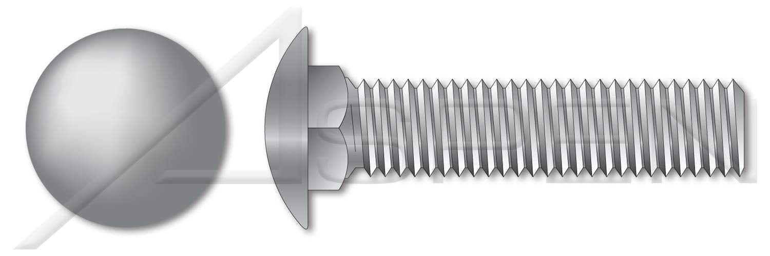 (900 pcs) 1/4'-20 X 1-1/2', Carriage Bolts, Round Head, Square Neck, Full Thread, A307 Steel, Hot Dip Galvanized