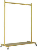 Garment Rack Modern Clothing Rack with Shelves On Wheels Commercial Grade Heavy Duty Metal Clothes Rails Freestanding Coat Rack for Bedrooms and Boutiques,Gold,100X40X165CM,Collector88