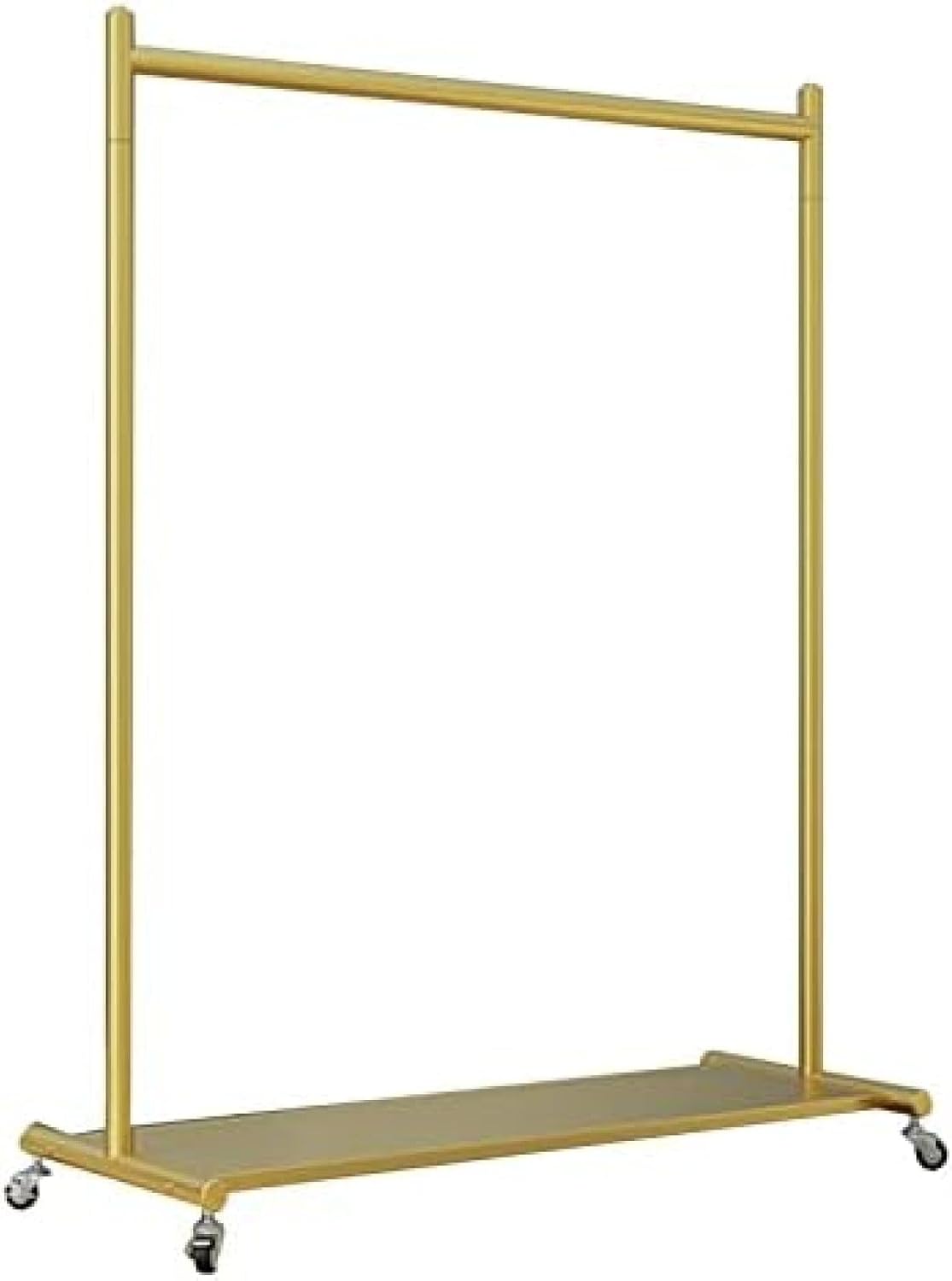 Garment Rack Modern Clothing Rack with Shelves On Wheels Commercial Grade Heavy Duty Metal Clothes Rails Freestanding Coat Rack for Bedrooms and Boutiques,Gold,100X40X165CM,Collector88