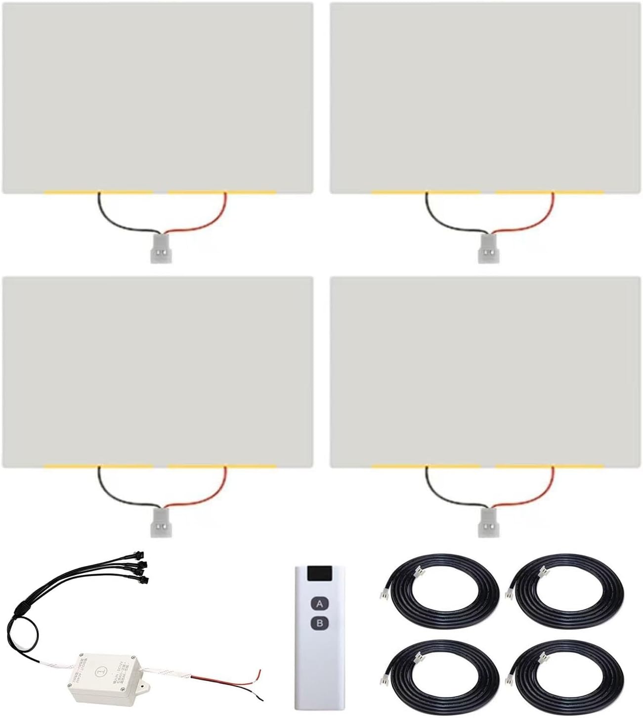 Universal Smart Tint 4-Pcs Smart Car Window Film, Individual Remote Control for Each Window (39.37'x16.68'/Sheet), Instant Clear to White, UV & Heat Block, DIY Install