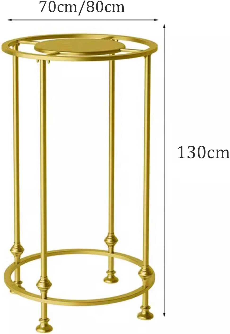 Mobile Storage Rack Freestanding Display Rack Tool Pegboard Garage,27.5in Gold Metal Clothing Display Rack with Top Shelf, Freestanding Garment Stand, Stylish Round Clothes Rack for Retail S