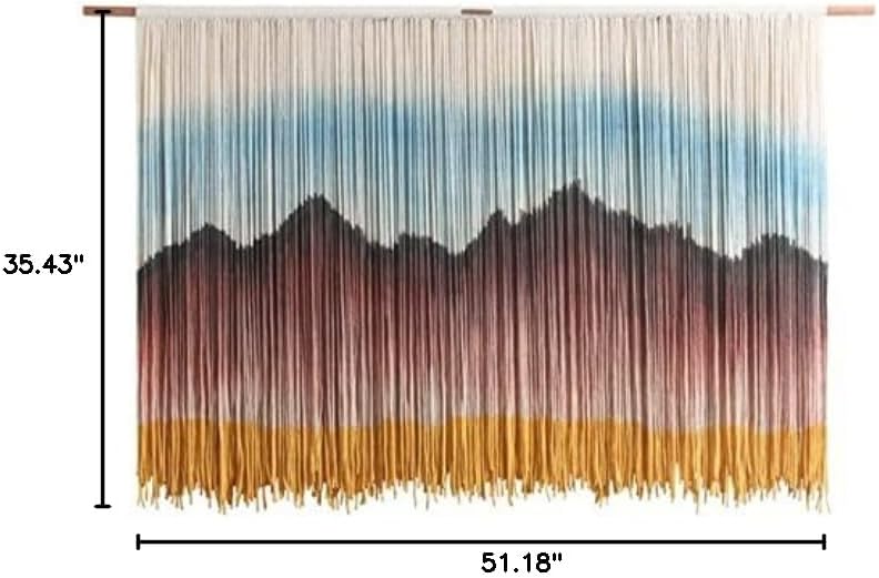 Boho Chic Woven Tapestry Macrame Wall Hanging Handmade Macrame Tapestry Woven Wall Art Bohemian Wall Decor Textile Wall Hangings (Size : 90x130cm)