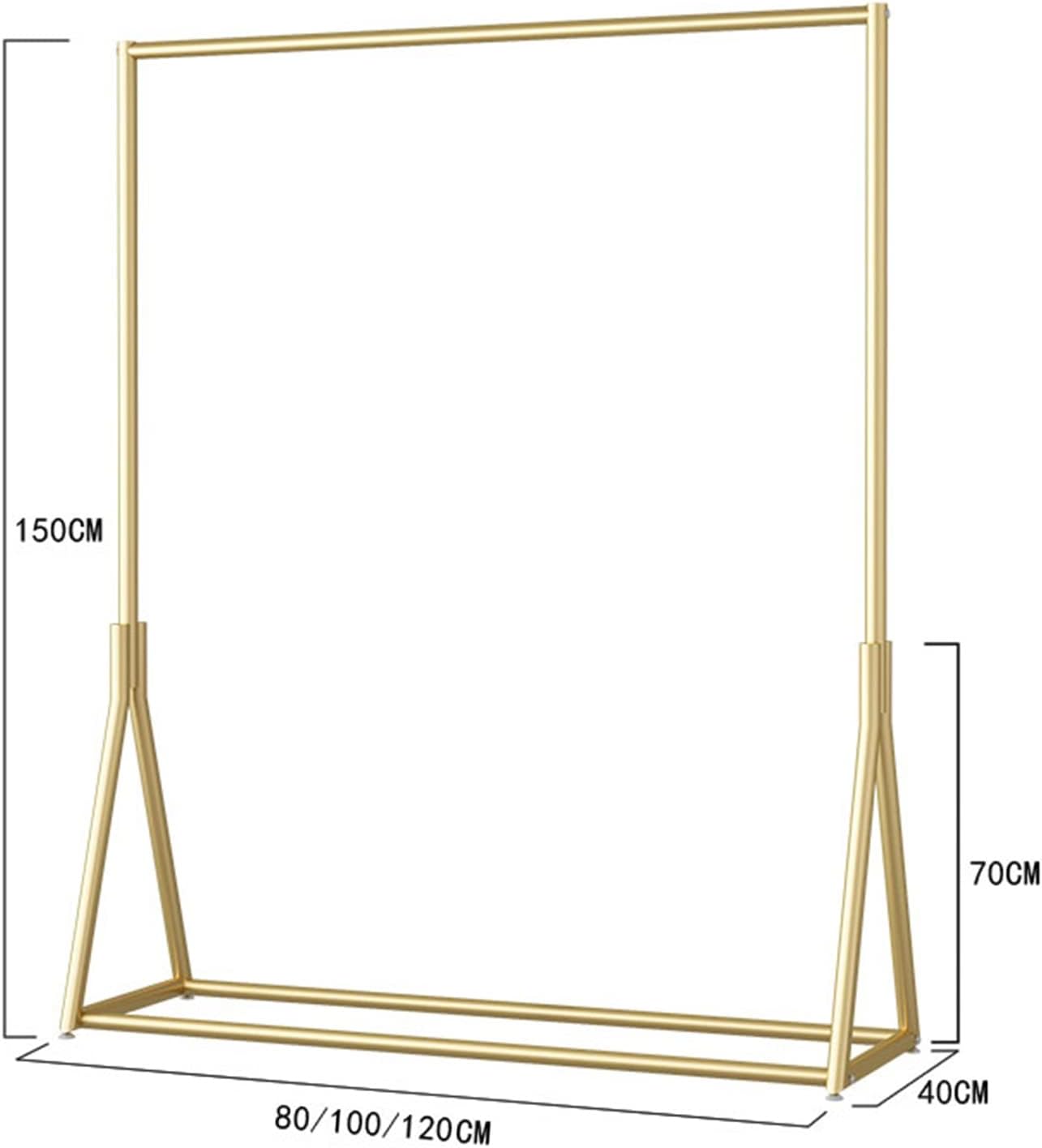 Generic Shoe Bench Coat Stand Rack Hanger Metal Heavy Duty Clothes Rail Commercial Clothes Display Rack Standing Garment Rack For Hanging Clothes Hanging Clothes Rail For Entryway And Bed, Gold