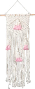 Tapestry Macrame Wall Hanging Tapestry Handwoven Art Macrame Tapestry with Tassel Wedding Home Backdrop Decoration (Ivory)