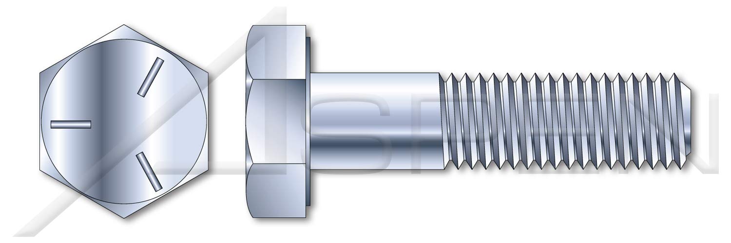 (2500 pcs) 1/4'-28 X 3/8', Hex Head Cap Screws Bolts, UNF Fine Thread, Grade 5 Steel, Zinc, Made in U.S.A.