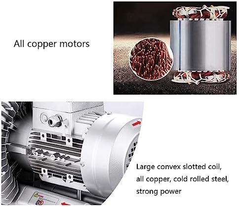Regenerative Blower, High-Pressure Industrial Vacuum Pump, Sewage Aeration Vortex Blower, Single Phase, Low Noise, 110V, 350W, 0.47HP