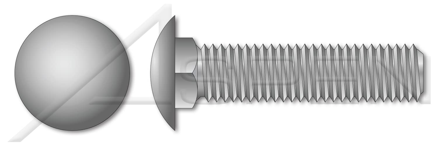 (1500 pcs) 1/4'-20 X 3, Carriage Bolts, Round Head, Square Neck, Full Thread, A307 Steel, Hot Dip Galvanized
