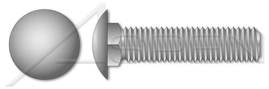 (900 pcs) 1/4'-20 X 1-1/2', Carriage Bolts, Round Head, Square Neck, Full Thread, A307 Steel, Hot Dip Galvanized