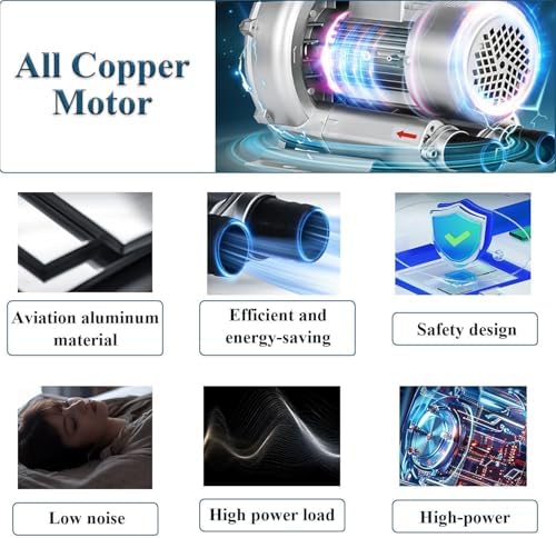Regenerative Blower,Vortex Centrifugal Fish Pond Aerator Pump,Vortex Ring Blower,Commercial Air Blower Fan (550W)