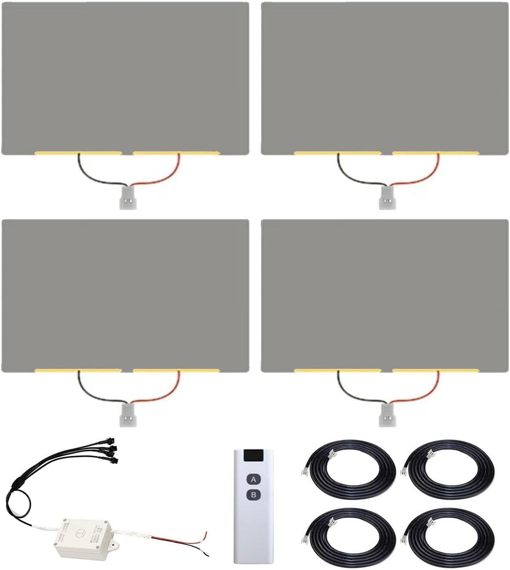 Universal Smart Tint Kit 4-Pcs Smart Car Window Film Remote Control Privacy Tint (39.37'x16.68'/Sheet) Instant Clear to Gray, UV & Heat Block, Easy DIY Install