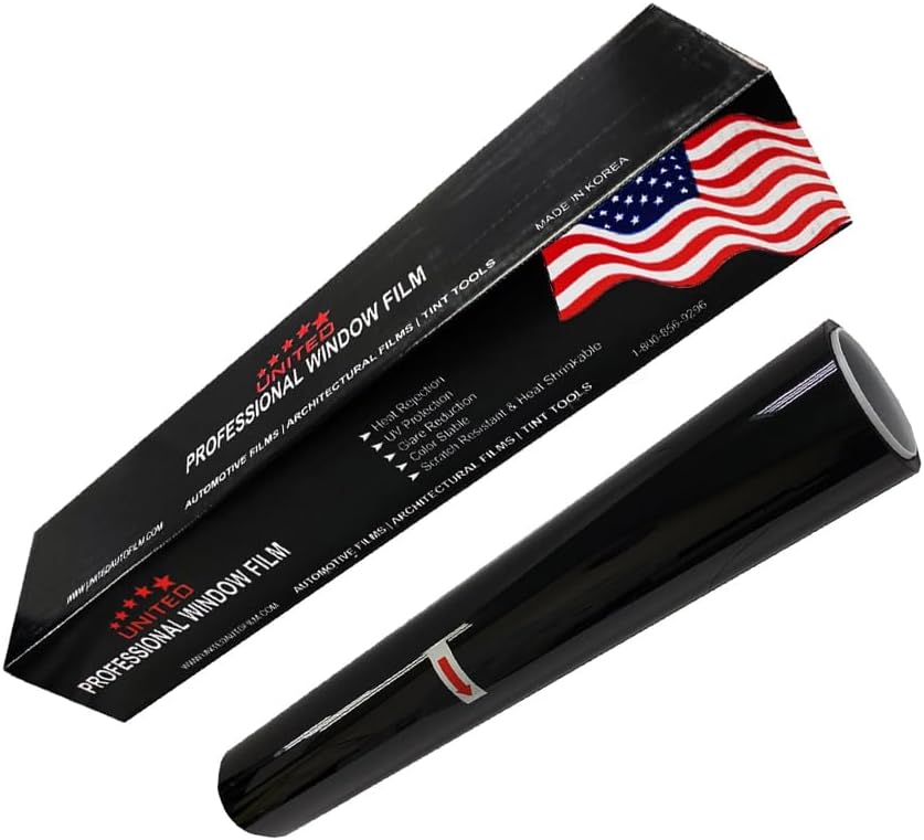 United Window Tint 40' in 100'Ft Nano Carbon Film 2Ply Charcoal 20% VLT - Clear PET Privacy Window Tint for Car, Home, Blocks UV/IR Rays, Reduce Heat & Glare- Adhesive Film - Lifetime Color Stability