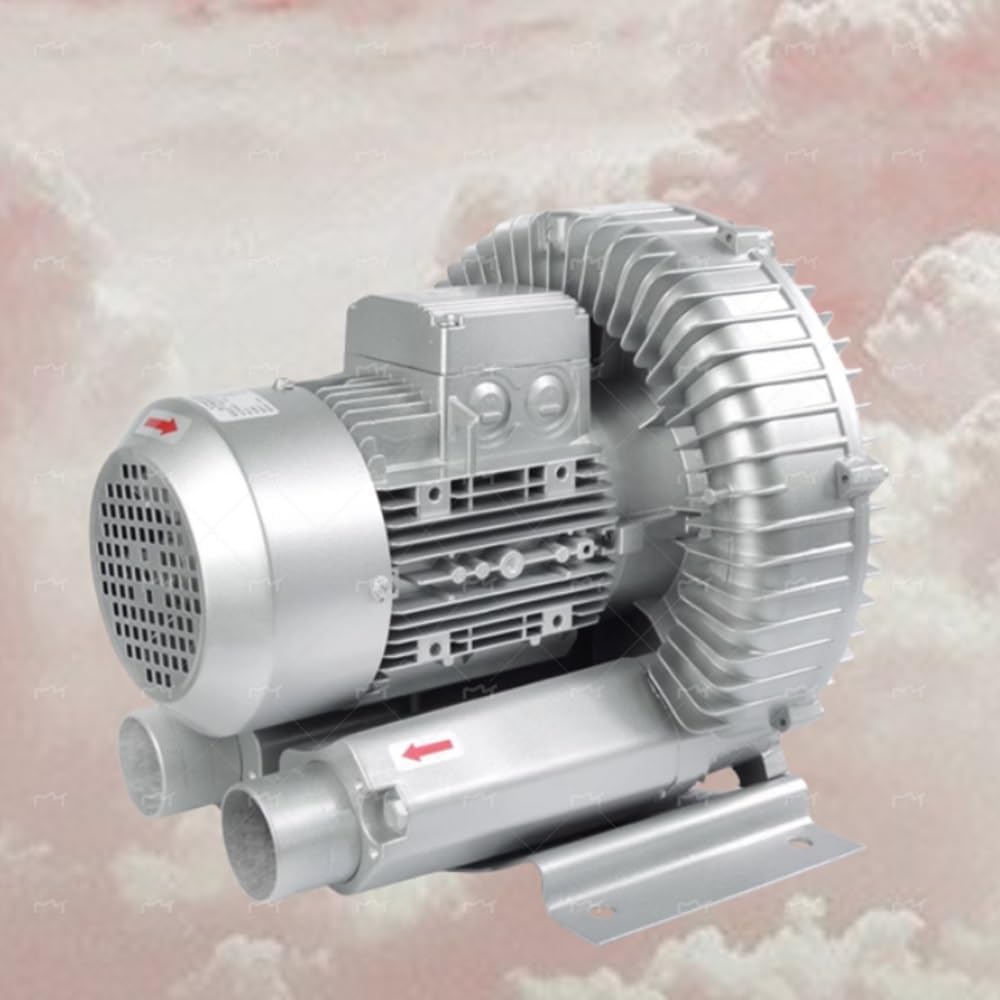 Regenerative Blower Low Noise, 0.33HP 0.47HP 0.5HP Sewage Aeration Single Phase Vortex Blower 110v 50Hz Industrial Vacuum Pump - for Fish Pond(550W/0.74HP)